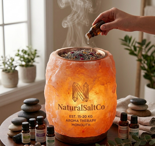Himalayan Aroma Salt Lamp (15–20kg) – Natural Shape Wellness Glow | NaturalSaltCo
