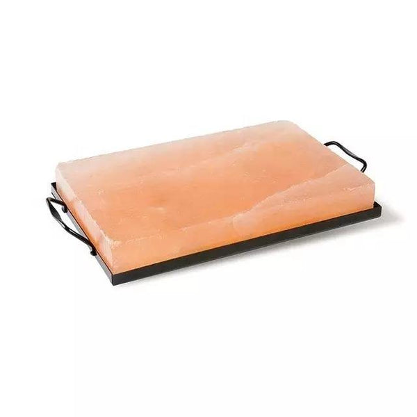 Himalayan Salt Cooking Plate (Pack of 2) with Serving Tray – 12″ × 8″ × 1.5″ Salt Block