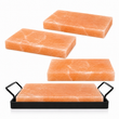 Himalayan Salt Cooking Plates (Pack of 4) with Serving Tray – 12″ × 8″ × 1.5″ Salt Blocks