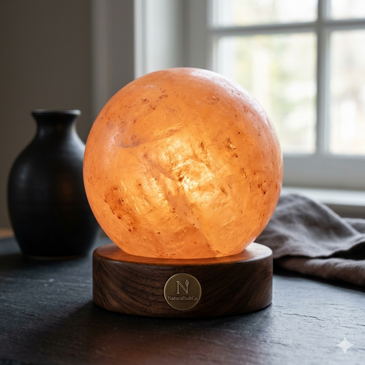 Globe Shape Himalayan Salt Lamp (4–6kg) – Decorative Natural Glow | NaturalSaltCo