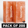 Two blocks of Natural SaltCo Himalayan salt on a white background with 'Pack of 200' text.