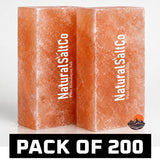 Two blocks of Natural SaltCo Himalayan salt on a white background with 'Pack of 200' text.