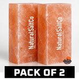 Two blocks of Natural SaltCo Himalayan salt on a white background with 'Pack of 2' text below.
