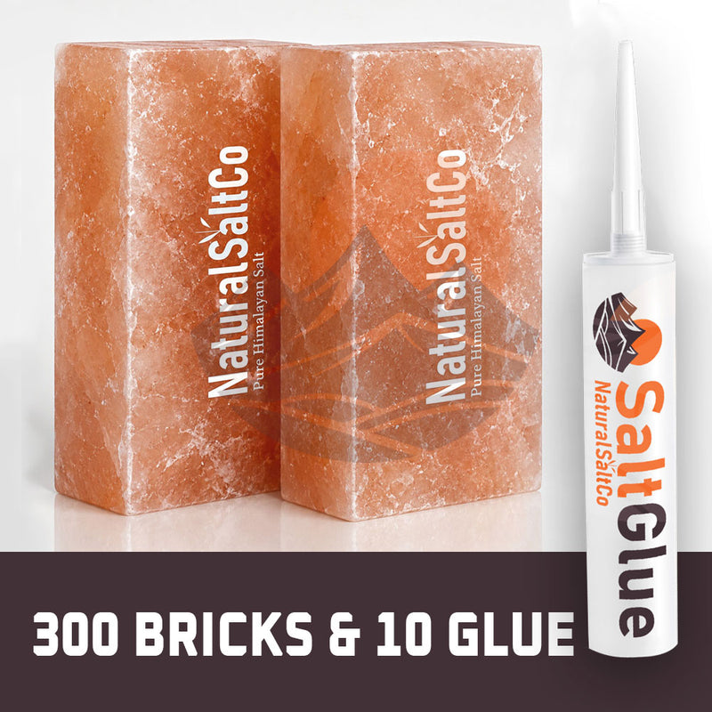 Two blocks of Natural Salt Co salt and a tube of Salt Glue on a white background.