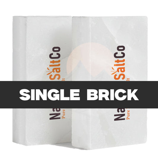 Himalayan White Salt Brick 8" x 4" x 2" - Single Brick