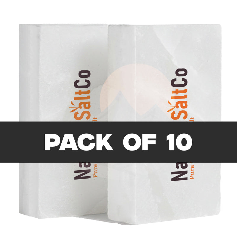 Himalayan White Salt Bricks 8" x 4" x 2" - Pack of 10
