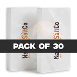 Two packages of SaltCo salt with a 'Pack of 30' text overlay on a white background.