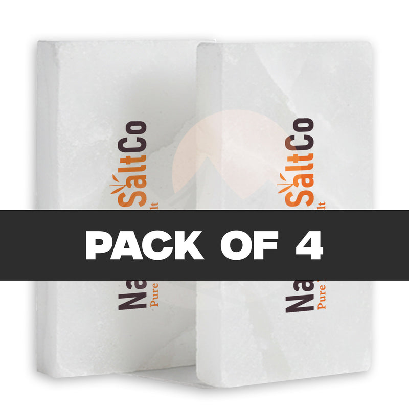 Pack of 4 SaltCo salt packets on a white background