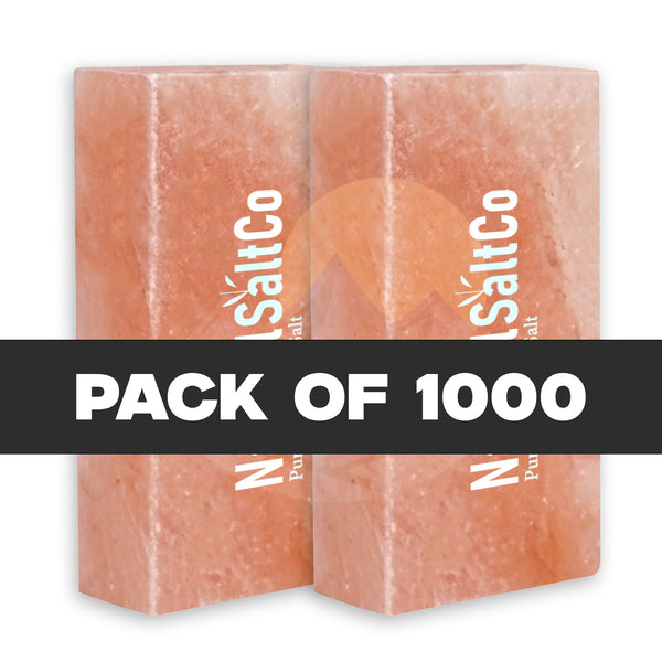 Three blocks of pink salt with 'N'SaltCo' branding on a white background, labeled as a pack of 1000.