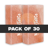 Three pink salt blocks with 'N'SaltCo' branding and a 'Pack of 30' label on a white background.