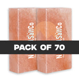 Three pink salt blocks with 'N'SaltCo' branding and text 'Pack of 70' on a white background.