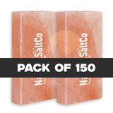 Four pink salt blocks with 'SaltCo' branding on a white background, labeled as a pack of 150.