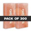 Four pink salt blocks with 'SaltCo' branding on a white background, labeled as a pack of 300.