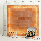 Pink Salt Wall 4×4 ft – 16 Sq Ft Himalayan Salt Brick Kit with LED Lights & Adhesive