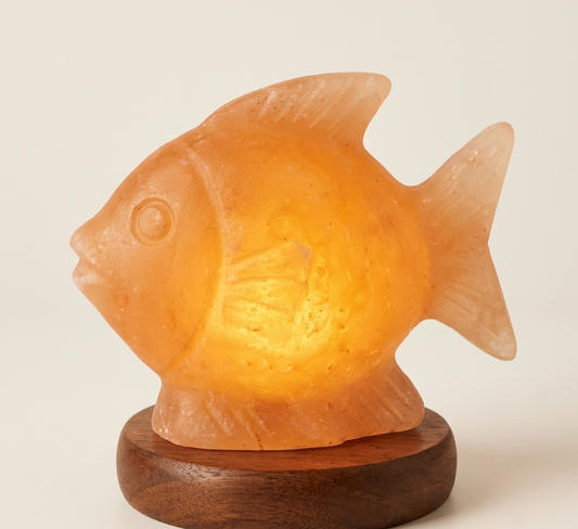Fish Shape Himalayan Salt Lamp (6–7kg) – Decorative Warm Glow Lamp | NaturalSaltCo